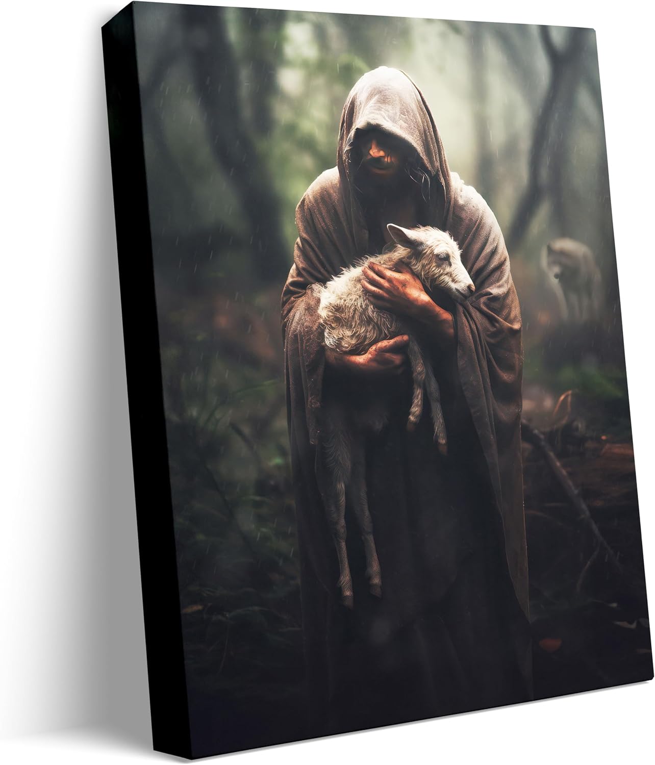 Jesus and Lamb Canvas Wall Art for Inspirational Home Decor