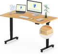 FLEXISPOT E6 MAX Bamboo Dual Motor Standing Desk - Quiet, Sturdy