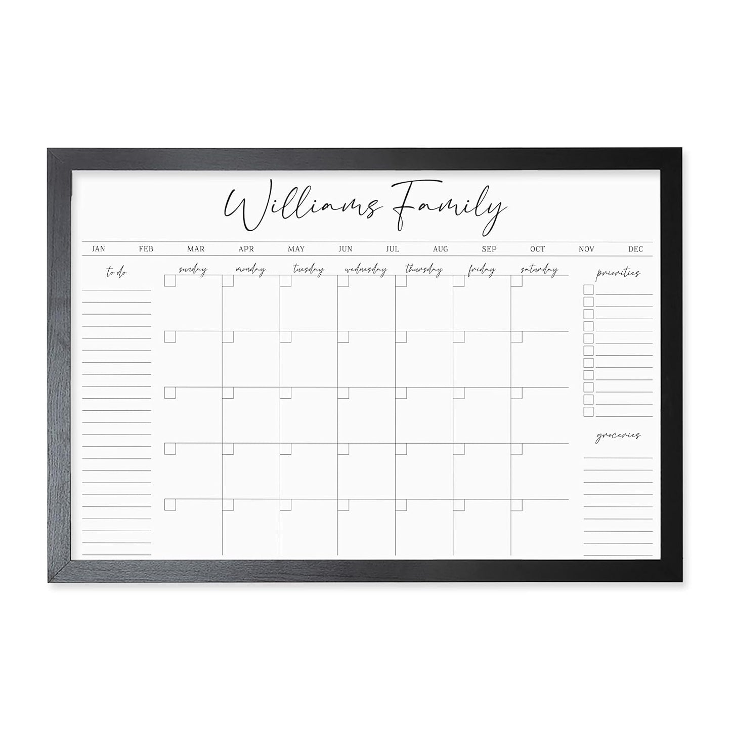 Personalized Dry Erase Wall Calendar for Home Organization