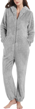 Flygo Womens Onesies Pajamas One Piece Hooded - Cozy Winter Fleece you