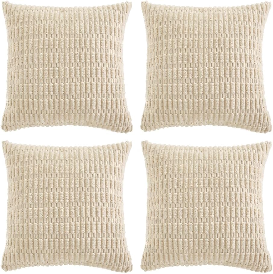 Boho Cream Decorative Throw Pillow Covers for Cozy Living Room