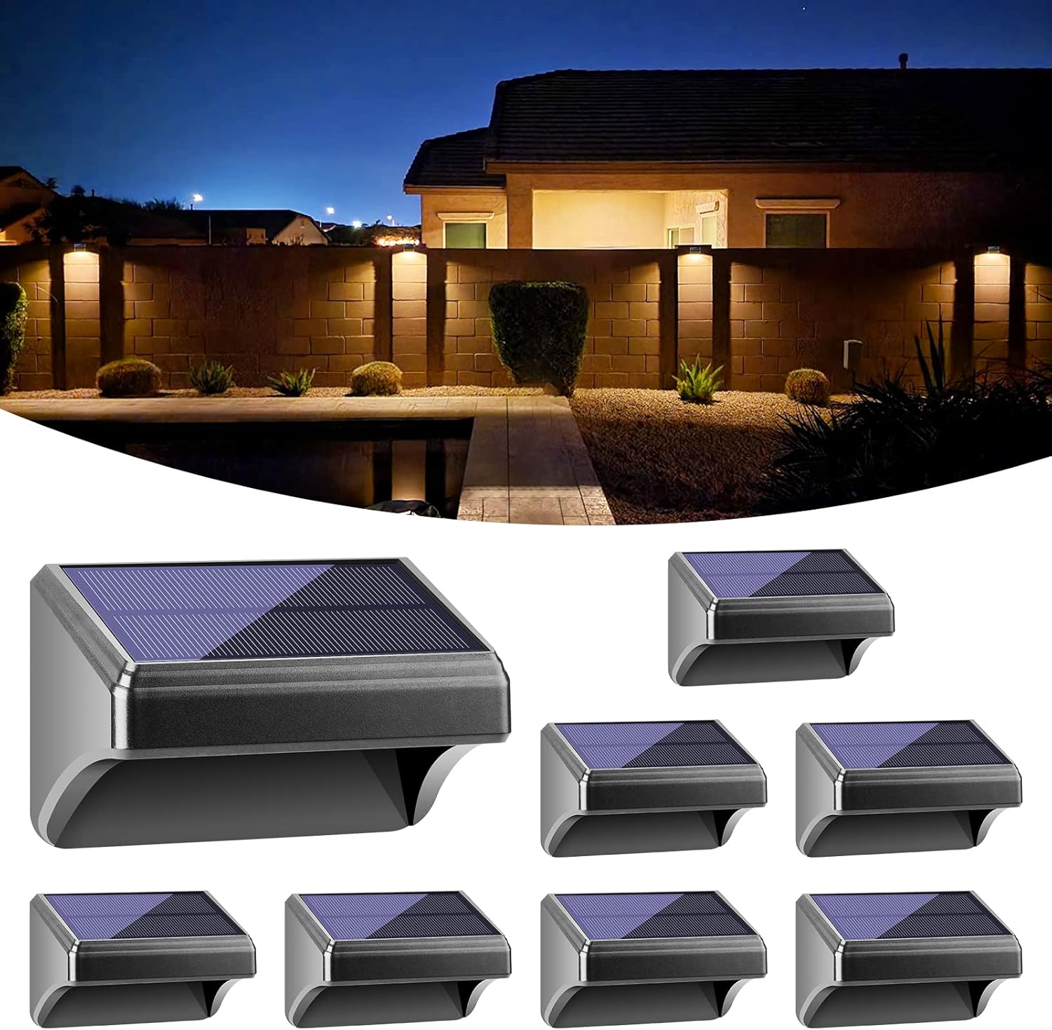 Bridika Solar Fence Lights - Warm White & White Outdoor Lighting