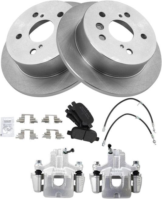 TRQ Rear Brake Pad & Rotor Kit for 2005 Toyota Avalon Vehicles
