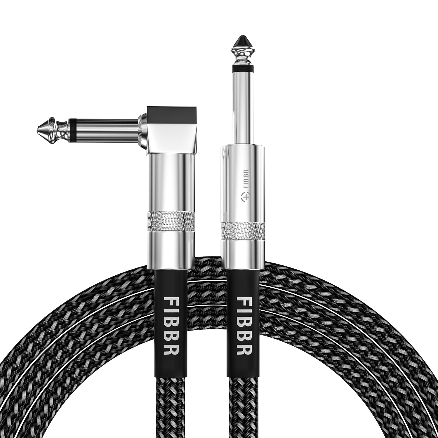 FIBBR 10ft Right Angle Guitar Cable - Pro Audio Quality