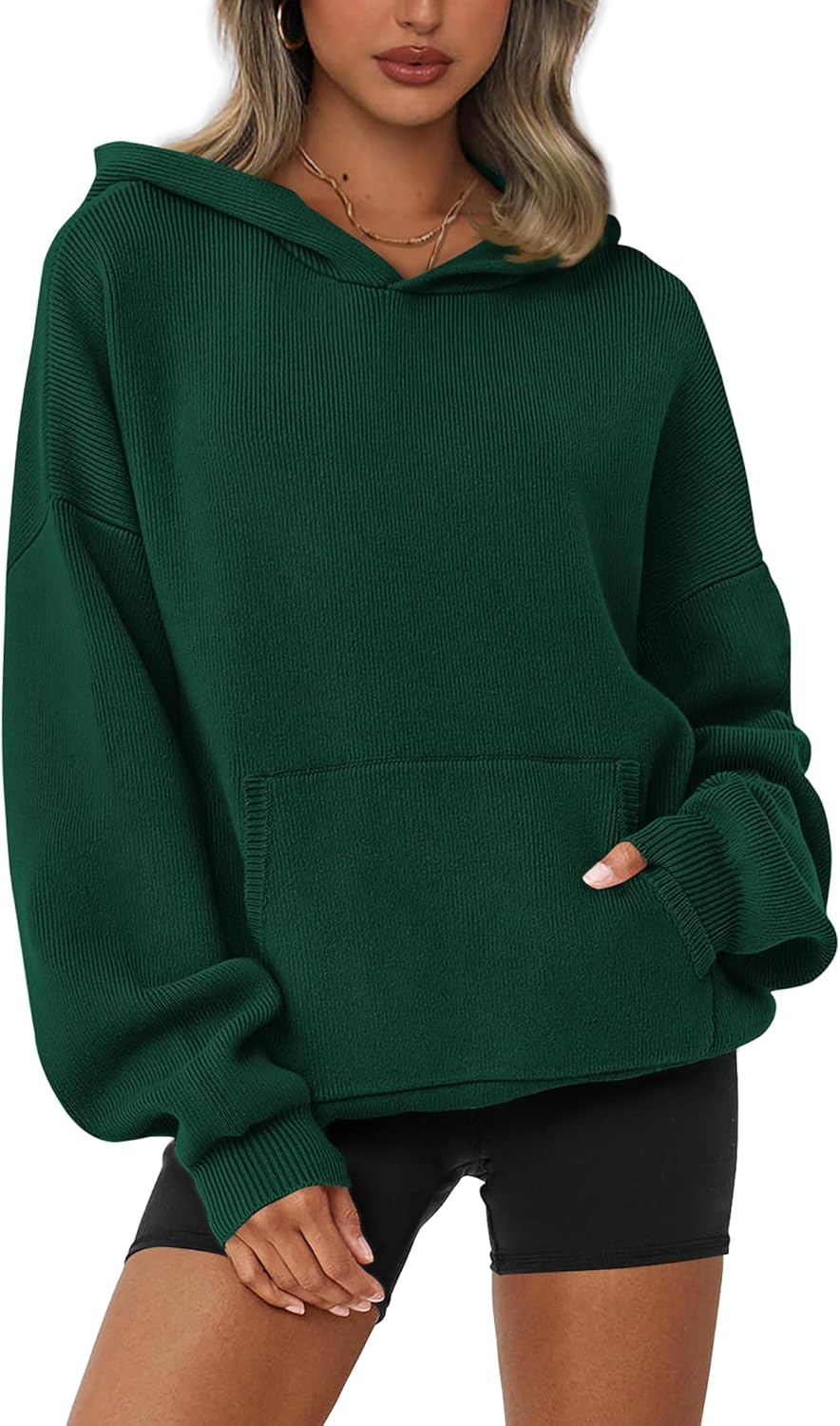 Oversized Women Sweaters 2025 with Hood and Kangaroo Pocket