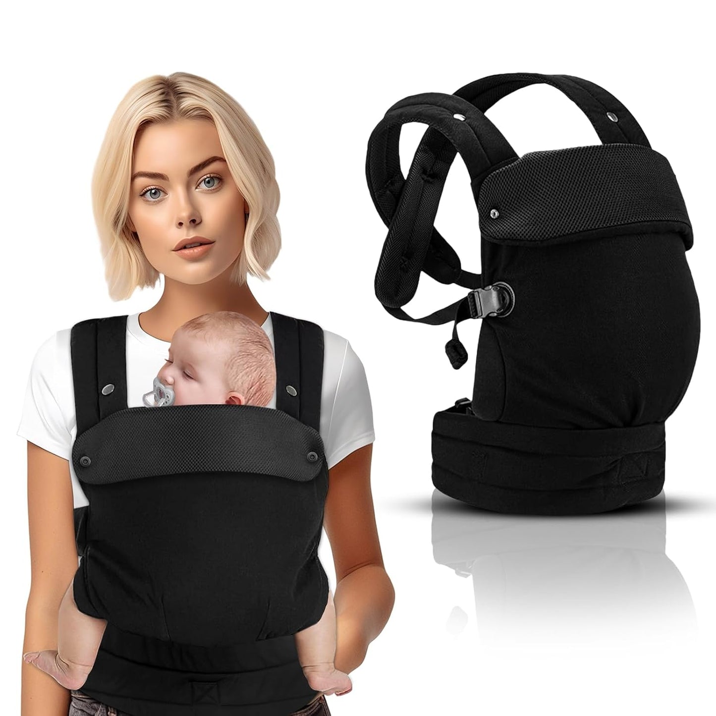 QETRABONE Ergonomic Baby Carrier - Carry 7-45lbs with Ease