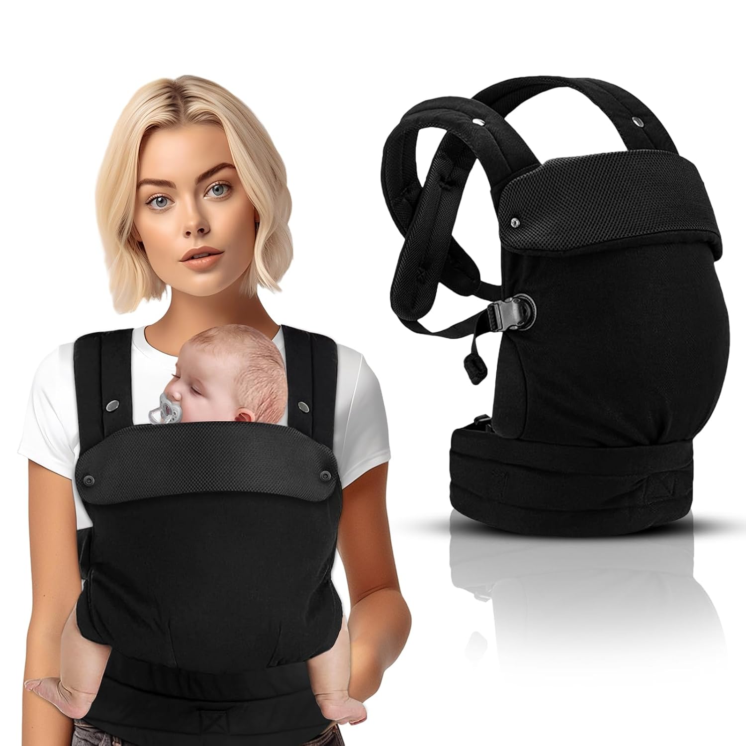 QETRABONE Ergonomic Baby Carrier - Carry 7-45lbs with Ease