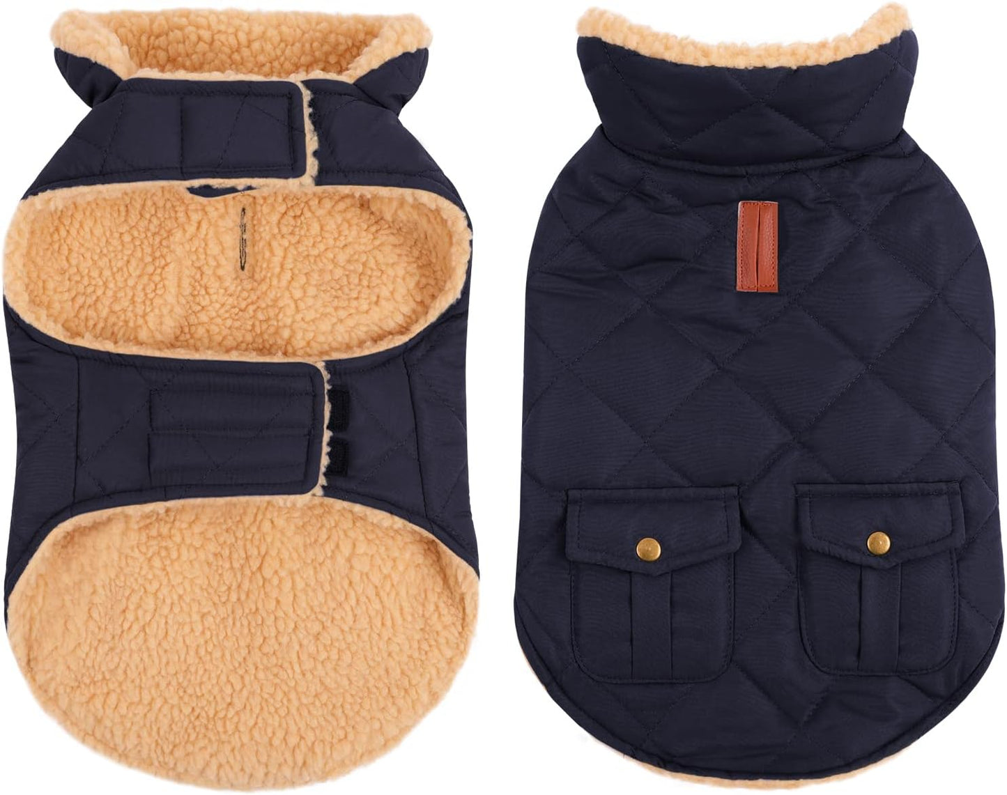 Queenmore Warm Puffer Dog Coat for Cold Weather Protection