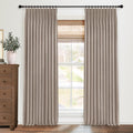 Pinch Pleated Blackout Curtains 108 in Long - Linen Blend Privacy