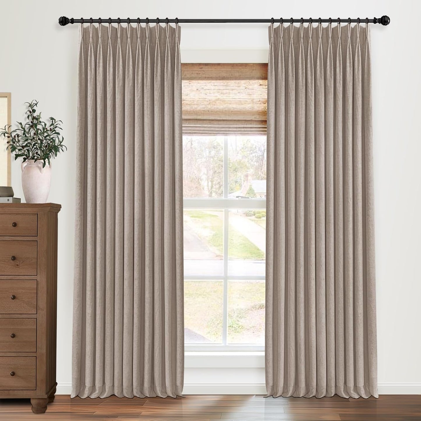 Pinch Pleated Blackout Curtains for Bedroom and Living Room