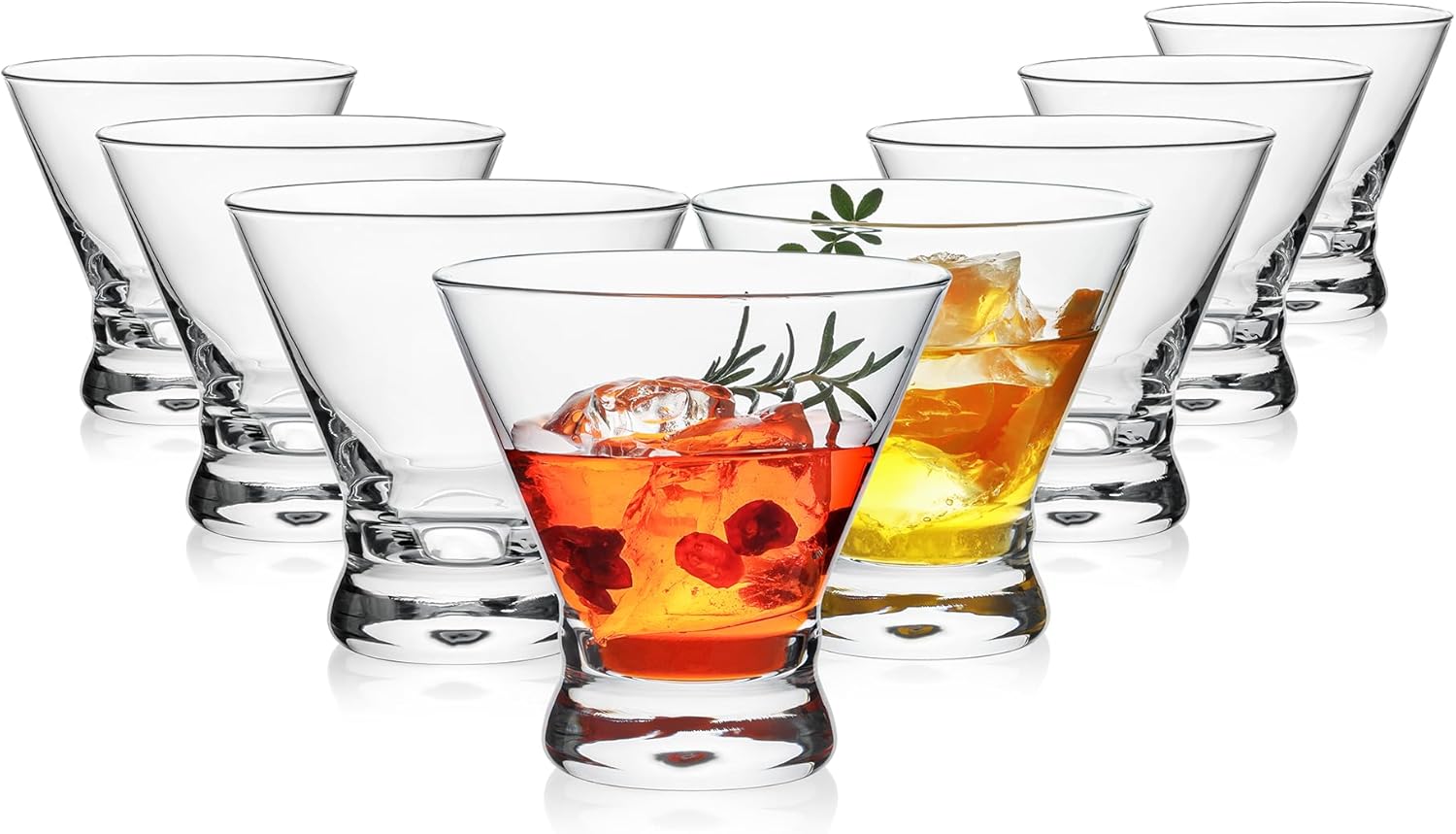 Sturdy Stemless Martini Glasses Set of 8 for Every Occasion