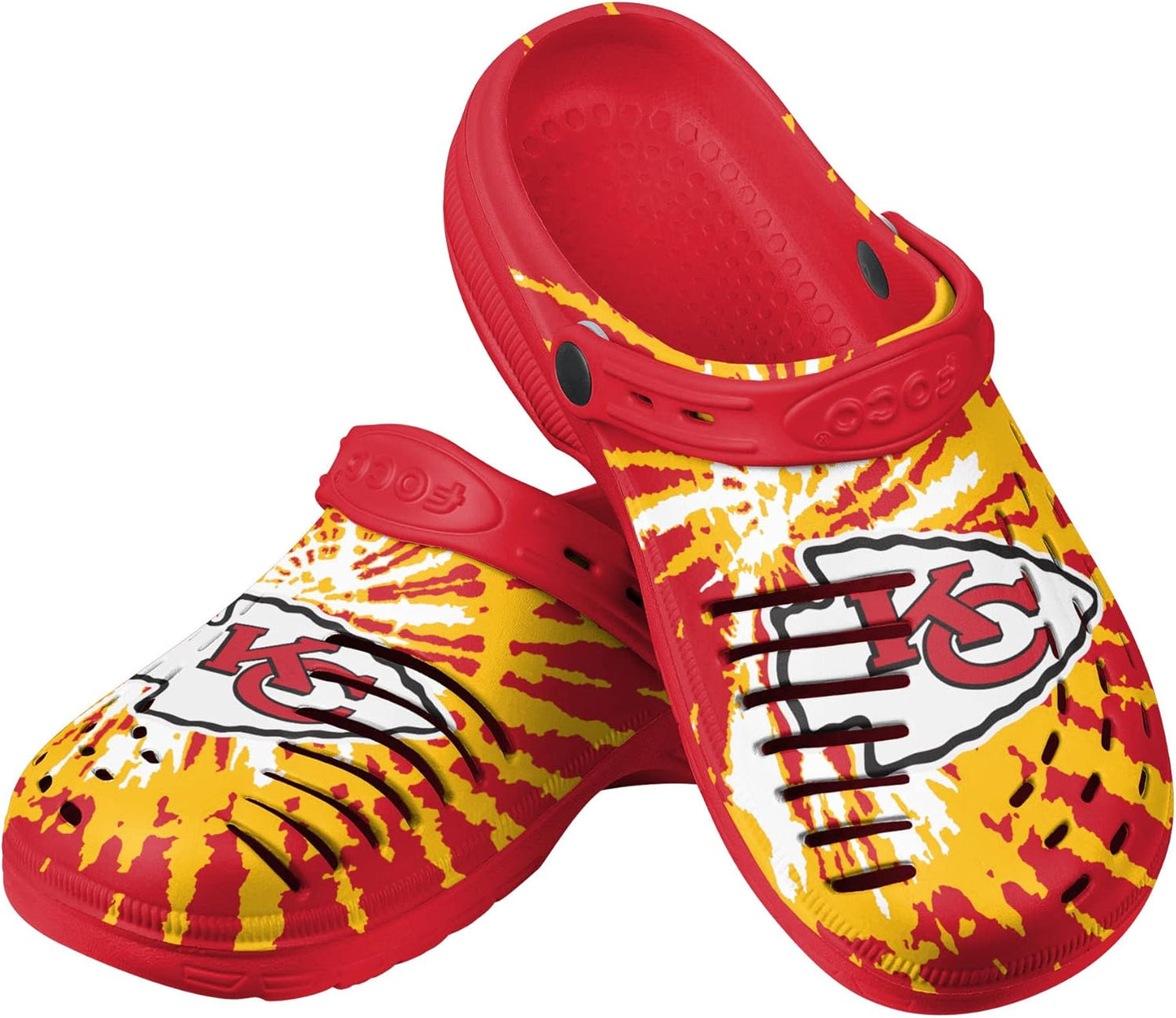 FOCO Men's NFL Team Logo Tie-dye Garden Sandals for Comfort