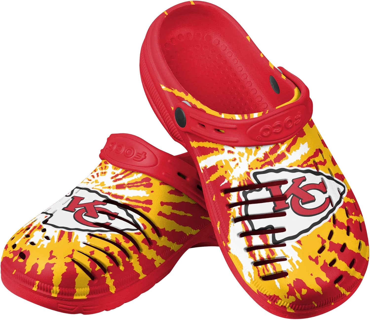 FOCO Men's NFL Team Logo Tie-dye Garden Sandals for Comfort