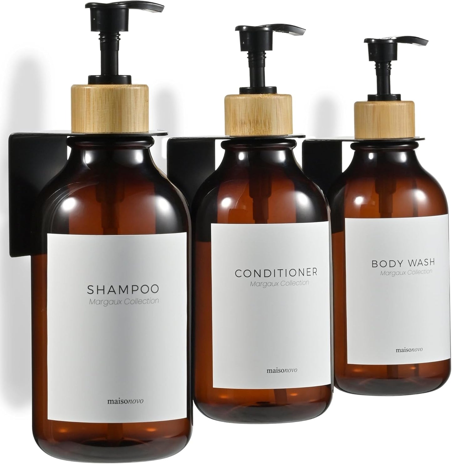 3-Chamber Wall Mounted Shampoo Dispenser Set