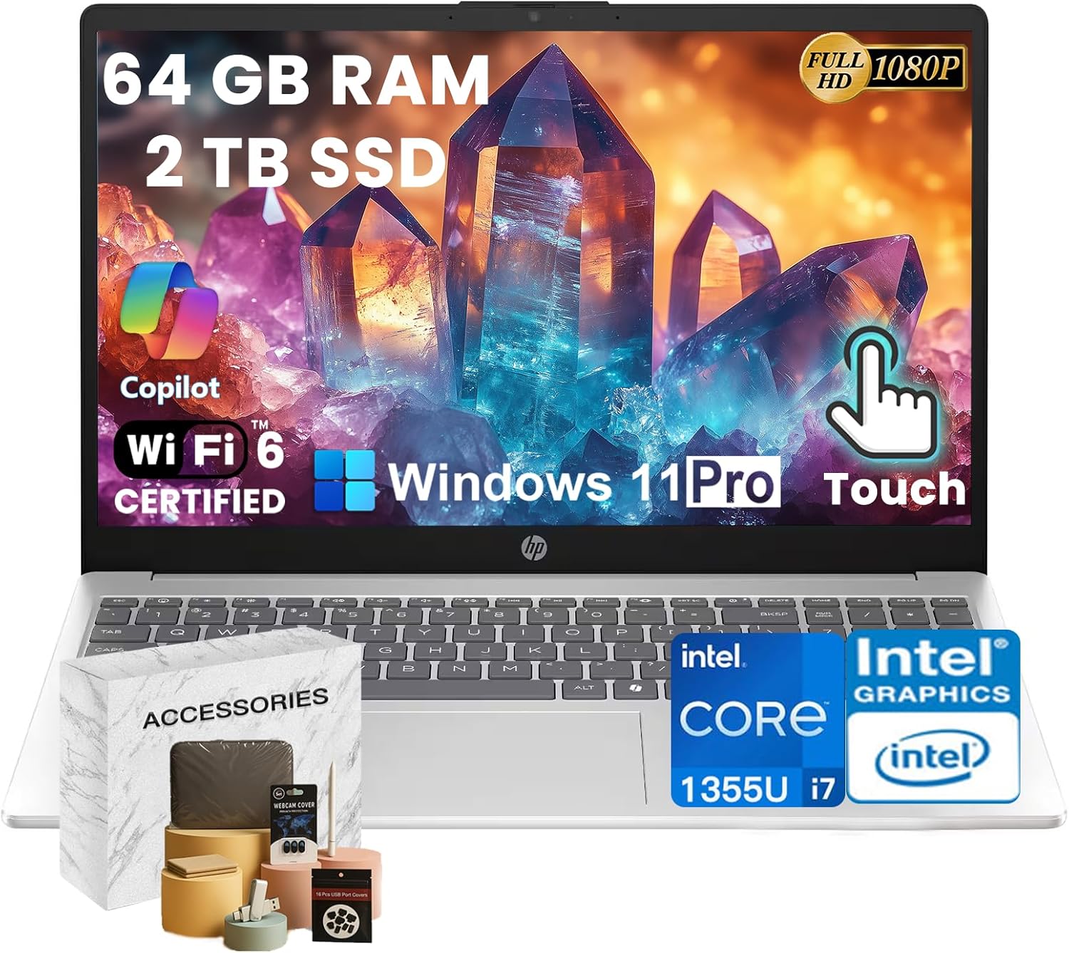 HP 15.6 Touchscreen Laptop with Intel i7 and 64GB RAM
