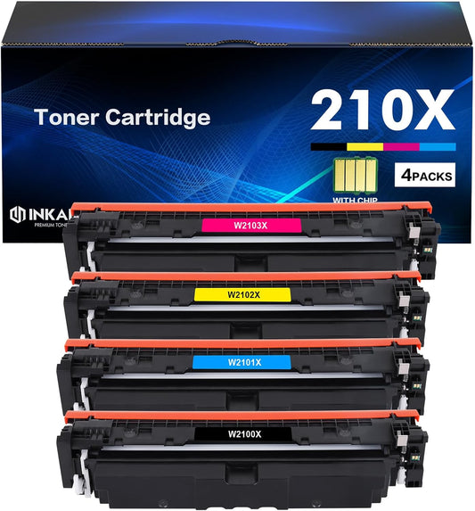 210X Toner Cartridges 4 Pack for HP Color Laserjet Printers