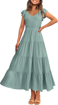 PRETTYGARDEN Women's Summer Flowy Maxi Dress - Flattering Smocked Fit