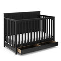 Graco Hadley 5-in-1 Convertible Crib with Drawer (Black) - Storage