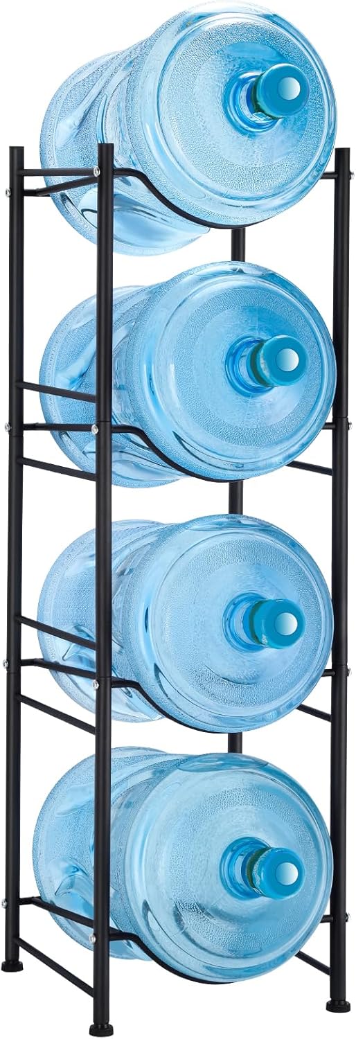 4-Tier Water Jug Rack for 5 Gallon Bottles - Space Saver