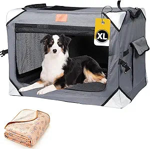 Collapsible Extra Large Dog Crate for Travel and Comfort
