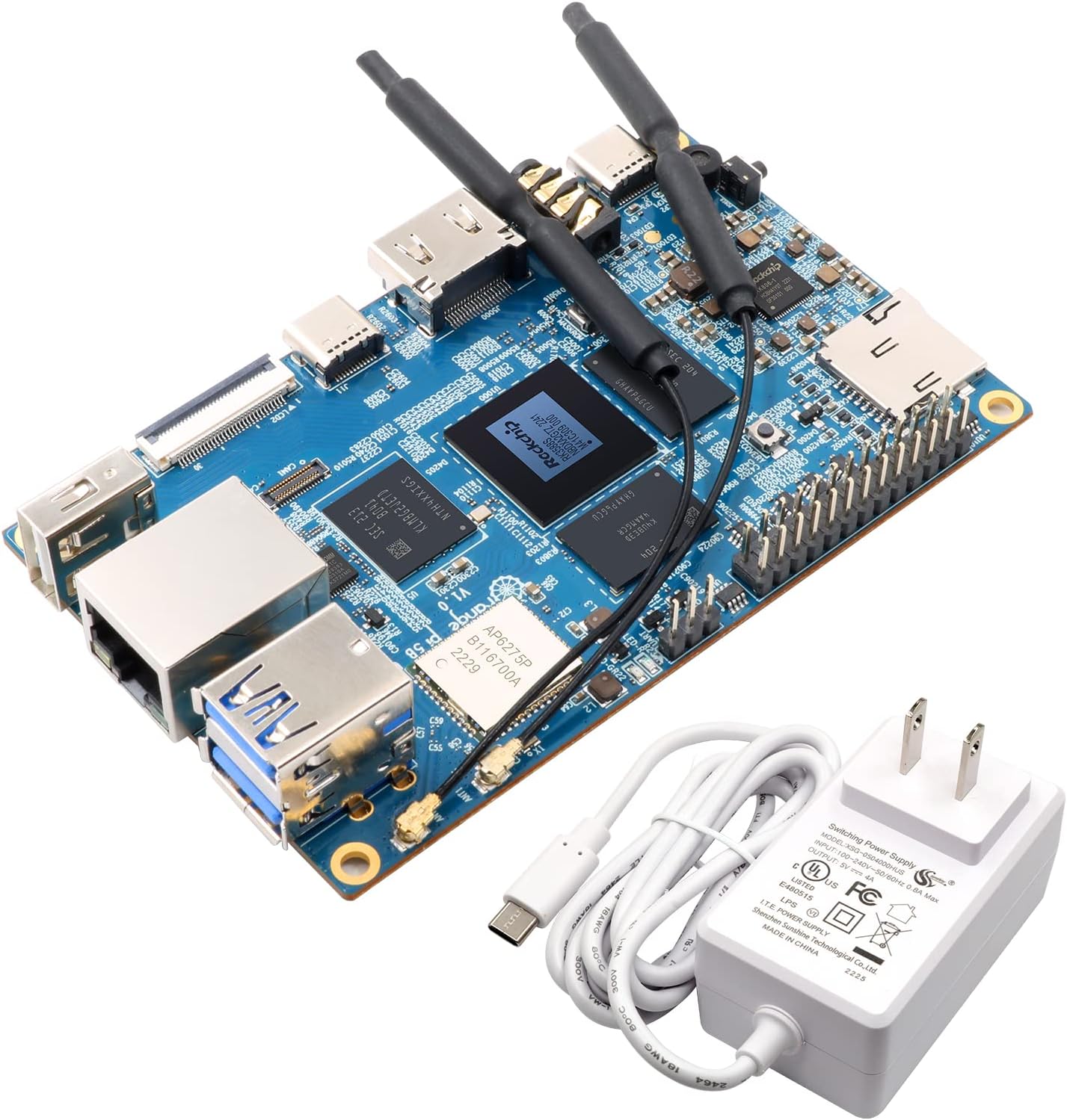 Orange Pi 5B 8GB Single Board Computer with 64GB eMMC Storage