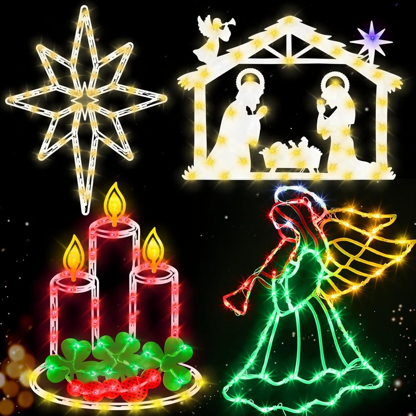 16in Christmas Window Silhouette Lights for Holiday Decor