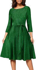 Cocktail Dress for Women Vintage Modest 3/4 Sleeve - Elegant Fit