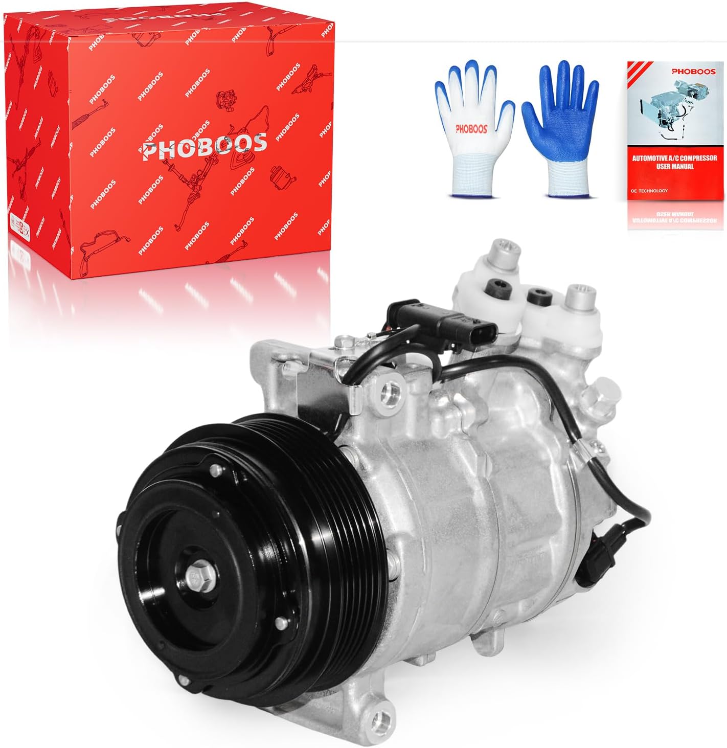 PHOBOOS A/C Compressor with Clutch for Mercedes-Benz Models