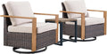 Outdoor Patio Swivel Rocker Chairs 3-Piece Bistro Set - Deep Seating