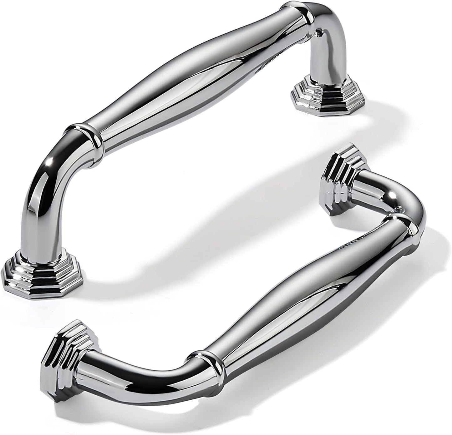 Polished Chrome Cabinet Pulls - Heavy Duty 10 Pack for Drawers