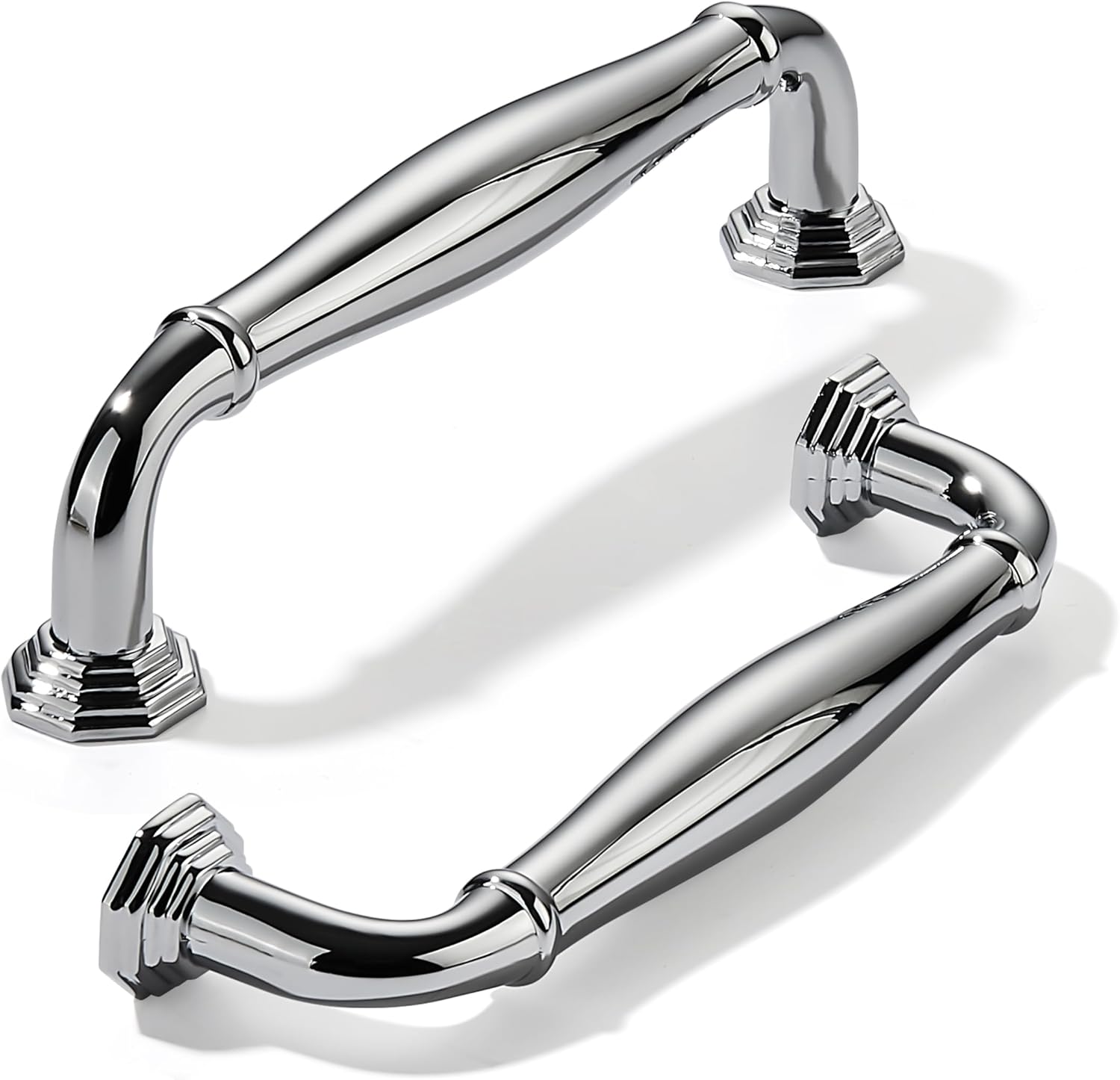 Polished Chrome Cabinet Pulls - Heavy Duty 10 Pack for Drawers