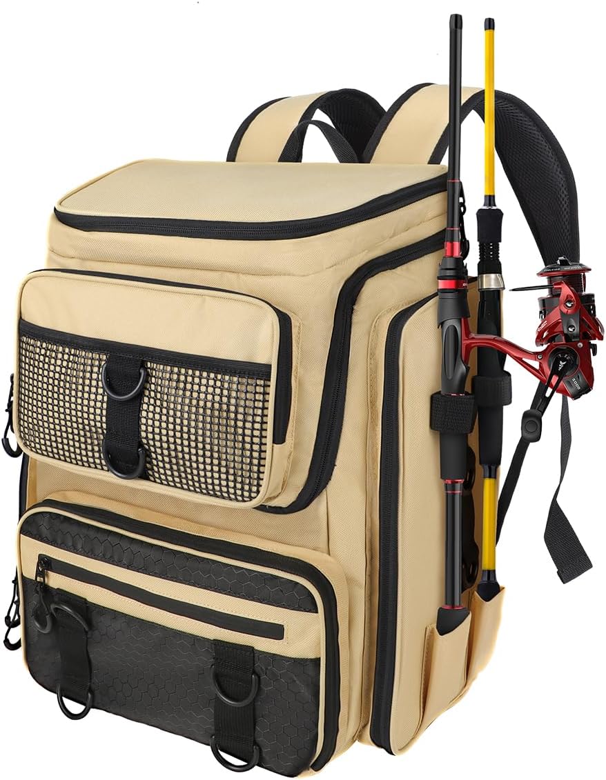 Vangue Waterproof Fishing Backpack with Rod Holders -