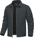 TACVASEN Mens Lightweight Windbreaker Full Zip Up Laydown Collar on