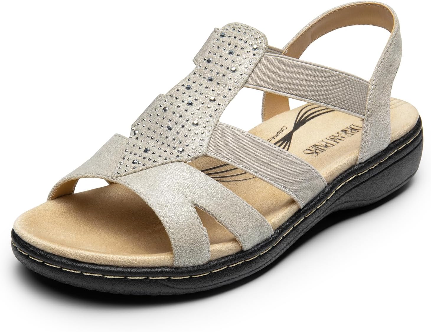 DREAM PAIRS Women's Comfortable Arch Support Dressy Flat Sandals