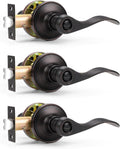 Probrico Oil Rubbed Bronze Wave Privacy Door Levers for Home