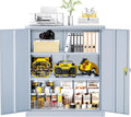 Greenvelly Metal Garage Storage Cabinet - Lockable Steel Organizer