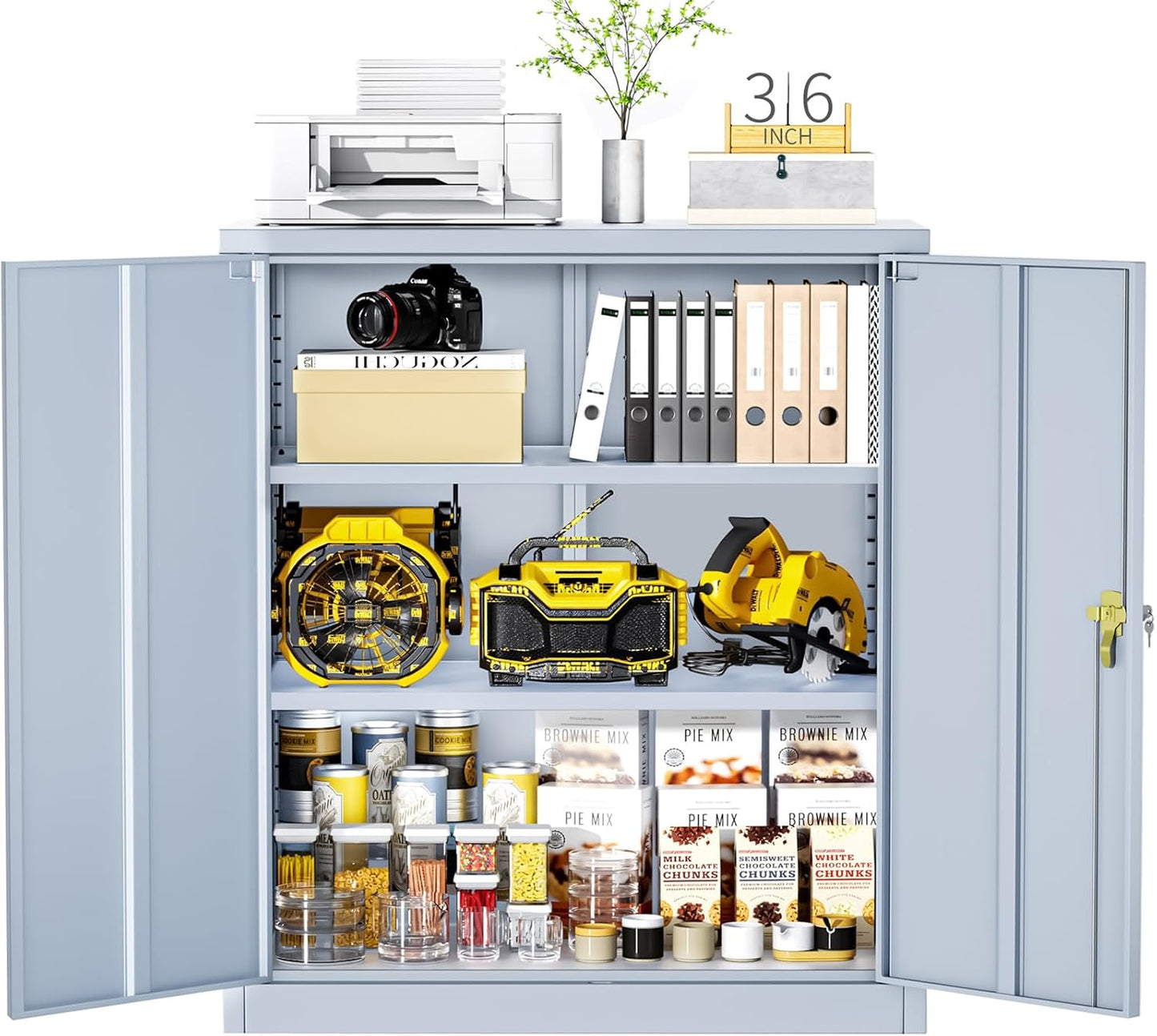 Greenvelly Metal Garage Storage Cabinet for Home and Office Use