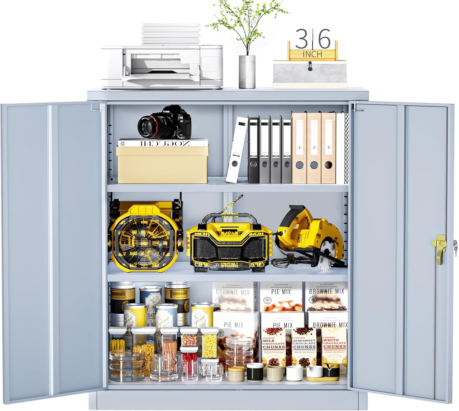 Greenvelly Metal Garage Storage Cabinet for Home and Office Use