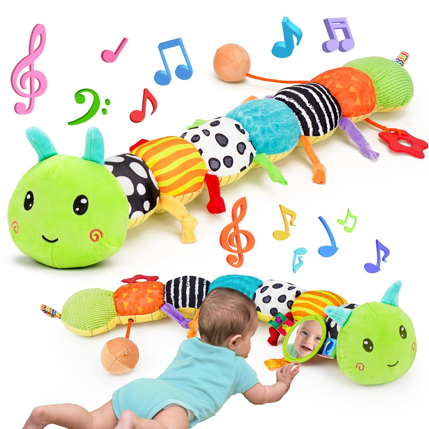 Melodyinn Caterpillar Plush: Stimulating Baby Senses