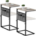 C Shaped End Table Set of 2 - Adjustable Tall Side Tables for Couch