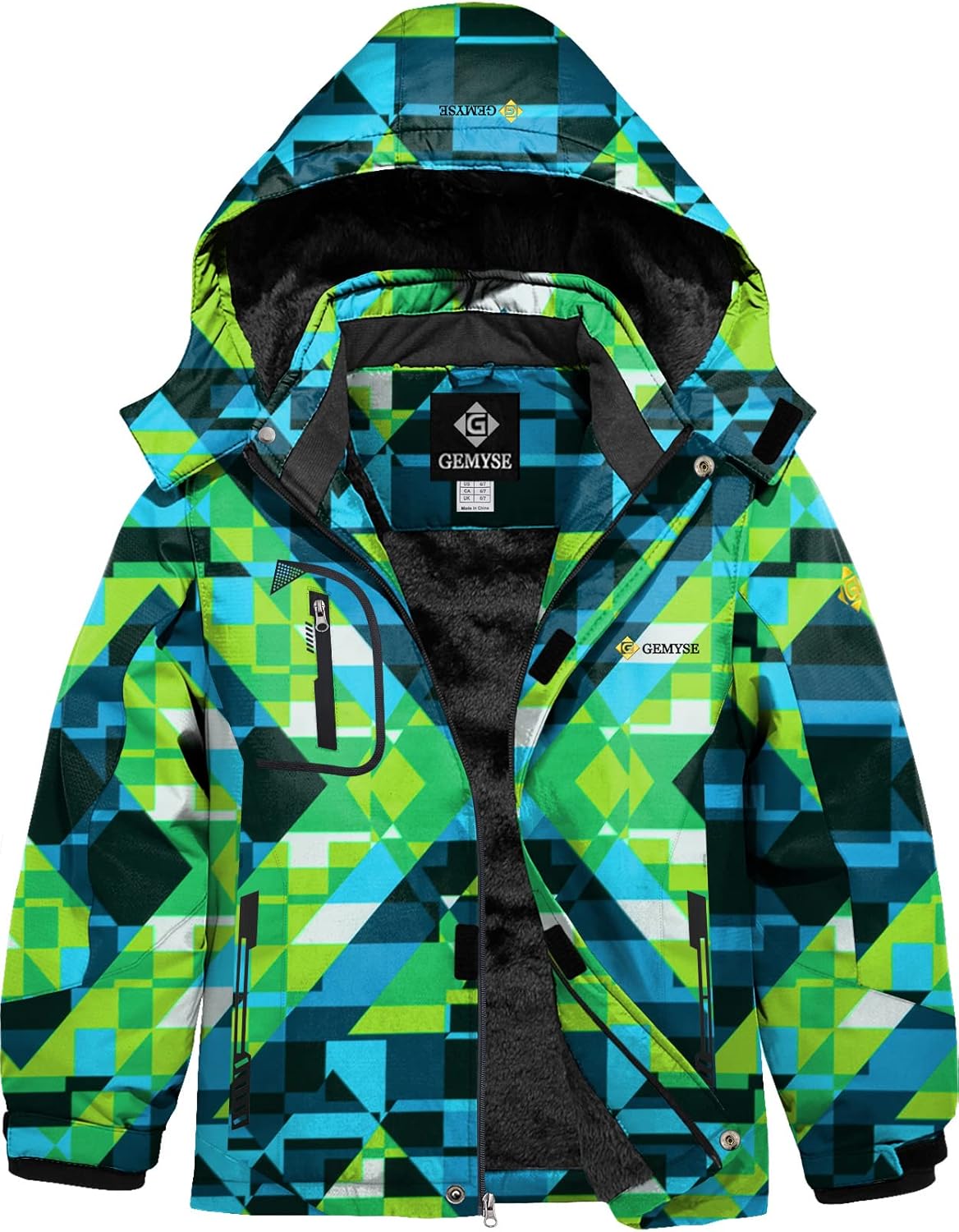 GEMYSE Boy's Waterproof Ski Snow Jacket: Windproof & Fleece-lined