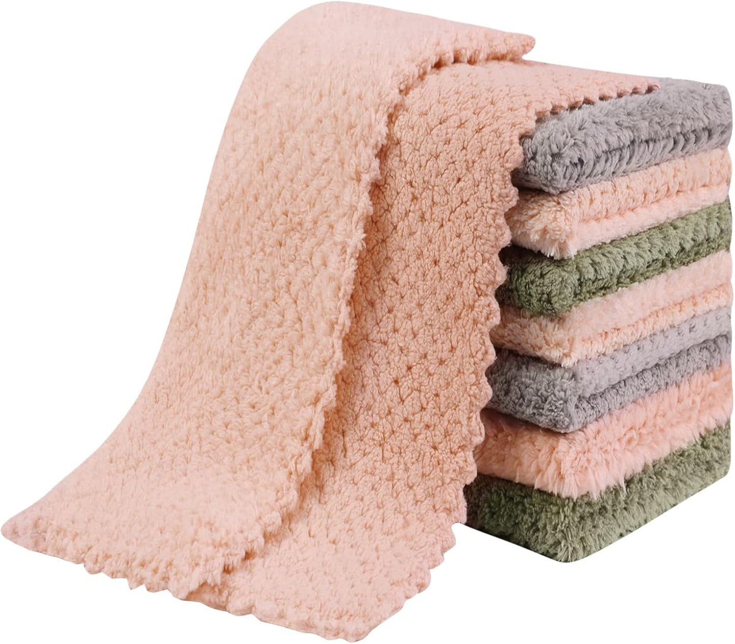 Super Absorbent Coral Velvet Dish Cloths - 8 Pack