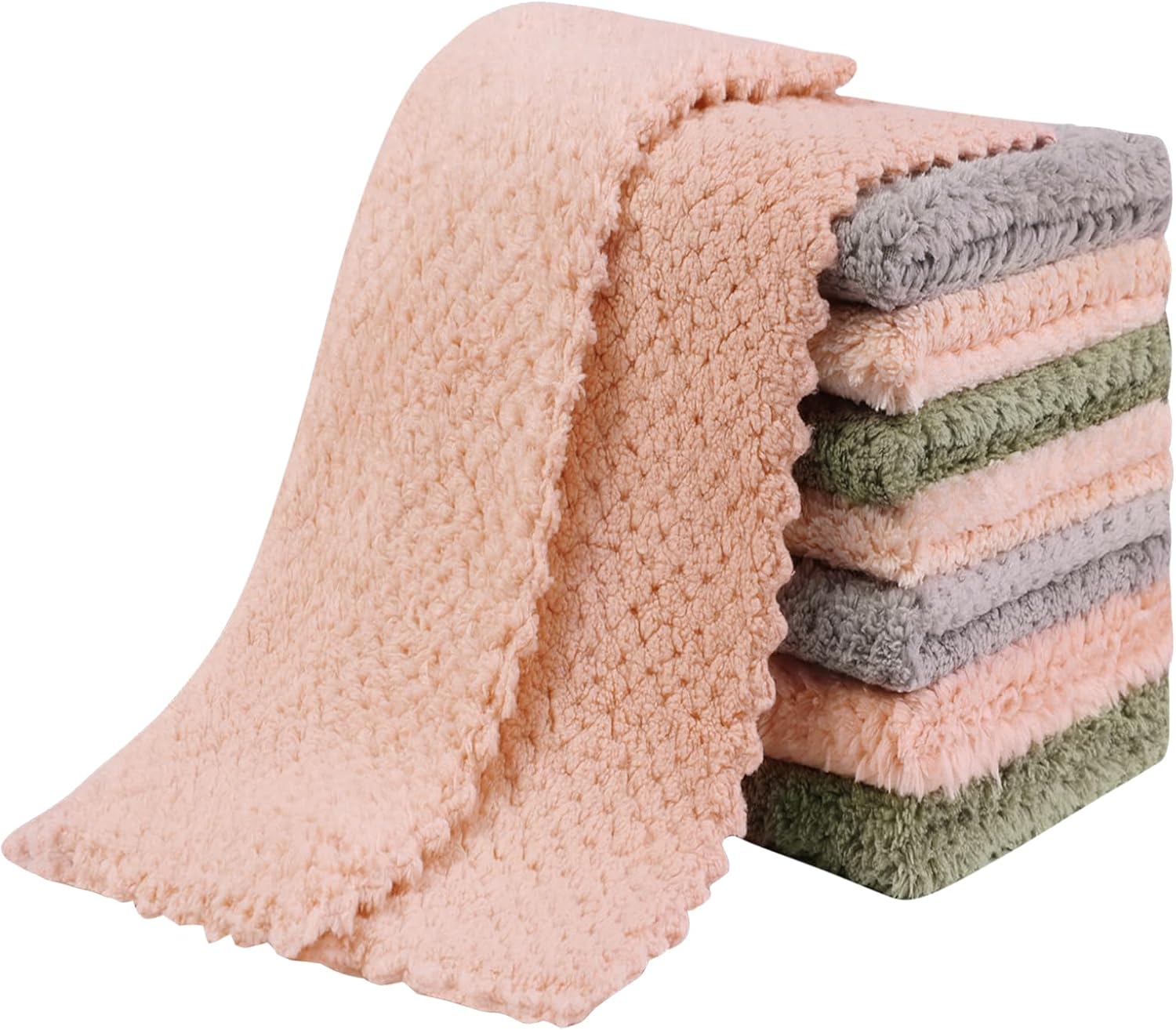 Super Absorbent Coral Velvet Dish Cloths - 8 Pack