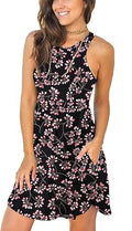 HiMONE Women's 2023 Sleeveless Casual Short Dress with Pocket