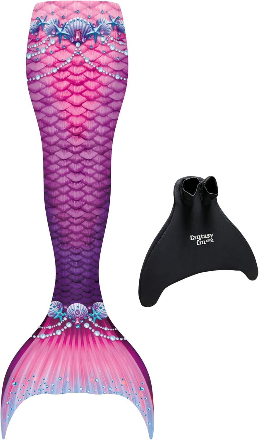 Fin Fun Fantasy Mermaid Tail for Kids with Monofin for Swimming