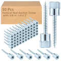Rod Anchor Screw 50 Pcs 3/8 in Fitting 1/4 x 2 in Threaded Hanger