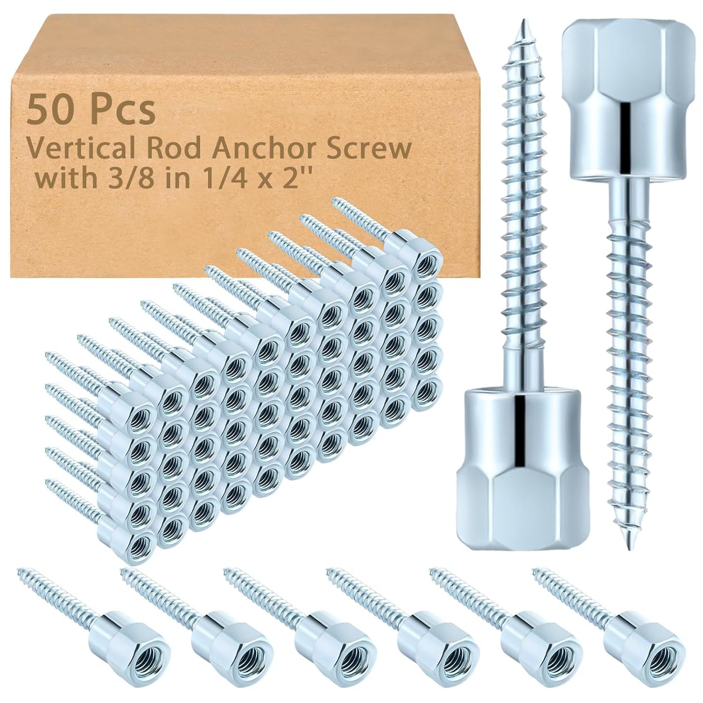 Gisafai Vertical Rod Anchor Screw Set for Wood and Concrete