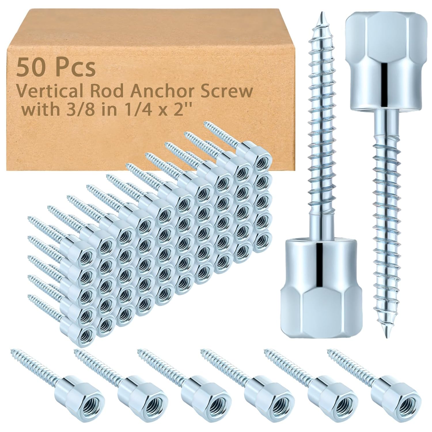 Gisafai Vertical Rod Anchor Screw Set for Wood and Concrete