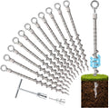 14in Ground Anchors Screw in Tent Stakes 12 Pack - Strong Hold