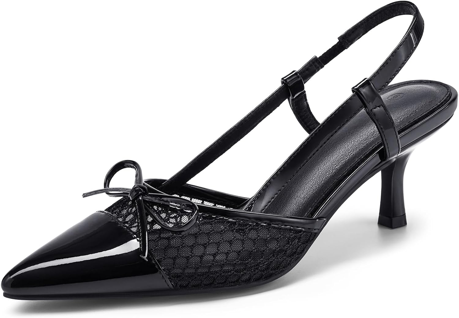Coutgo Womens Bow Tie Slingback Pumps for Stylish Comfort